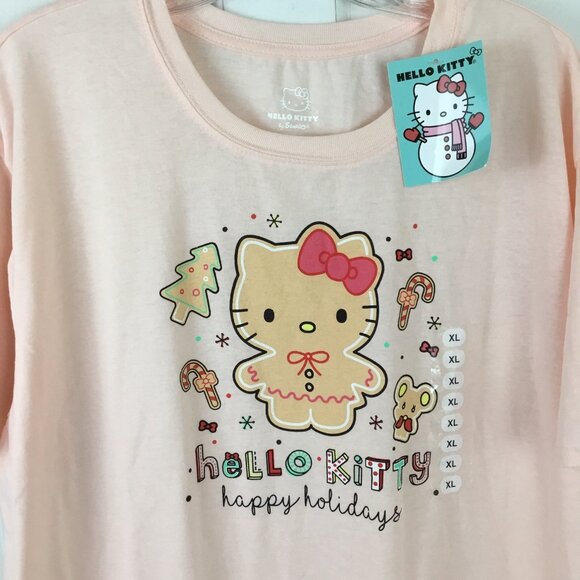 Hello Kitty Gingerbread ‘Happy Holidays' Shirt Women’s Size XL Christmas NWT - Picture 2 of 4